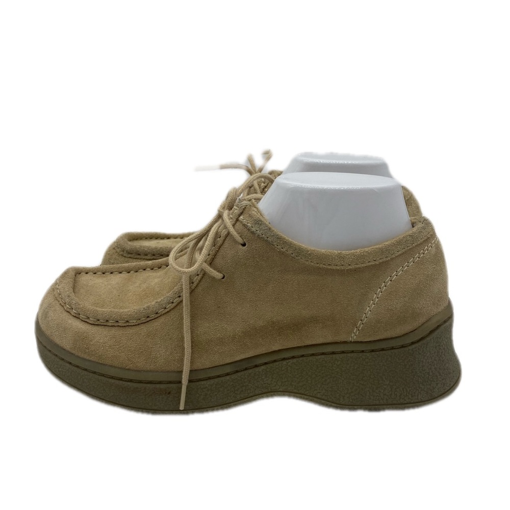 Y2K vintage lower east side Tan Suede Platform Lace-Up Shoes